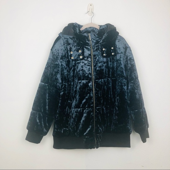 ABOUND BLUE VELVET JACKET SIZE L - Picture 4 of 7